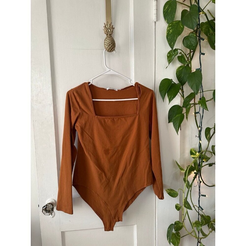 Mangopop women’s size large brown Bodysuit